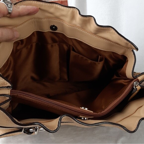 Coach Penelope Beige Pebbled Leather Shoulder Bag - Picture 8 of 13